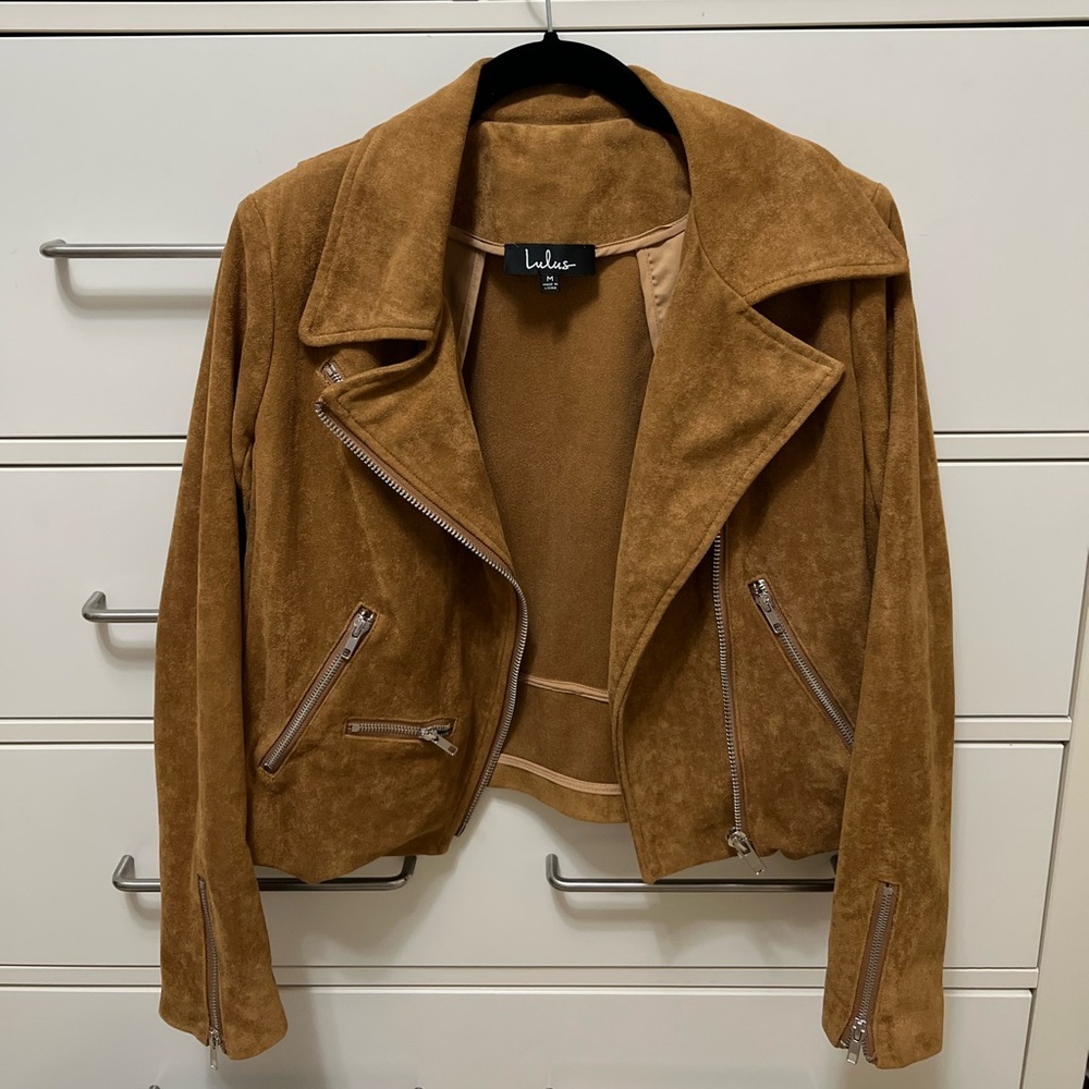 Lulus Suede Brown Jacket in size M
